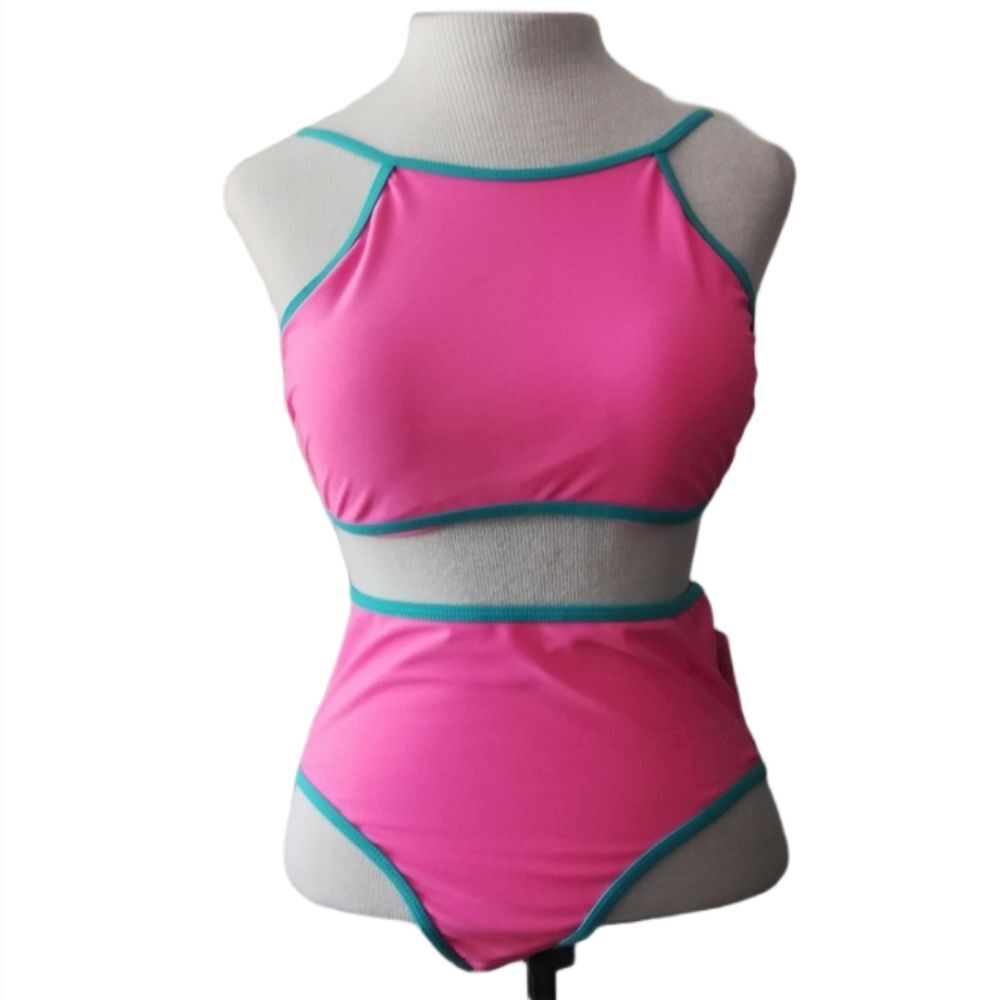 NWT Tinibikini High Waisted Hot Pink Swimsuit
